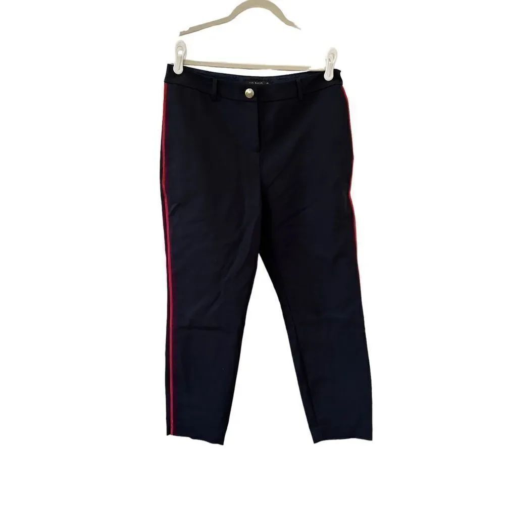 Ted Baker London Rayyaa Piping Detail Ankle Pants Women's Navy Size US 8
